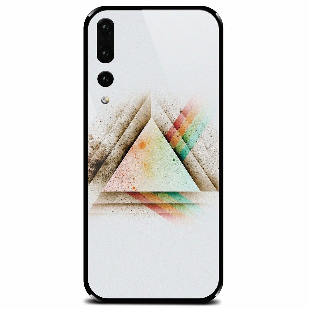 Husa din sticla securizata pentru Huawei P20 Pro, Abstract Grunge Light Triangle