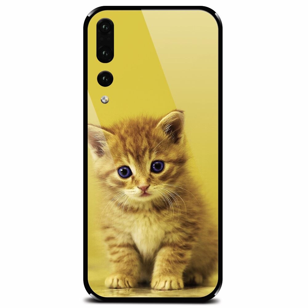 Husa din sticla securizata pentru Huawei P20 Pro, Baby Kitten