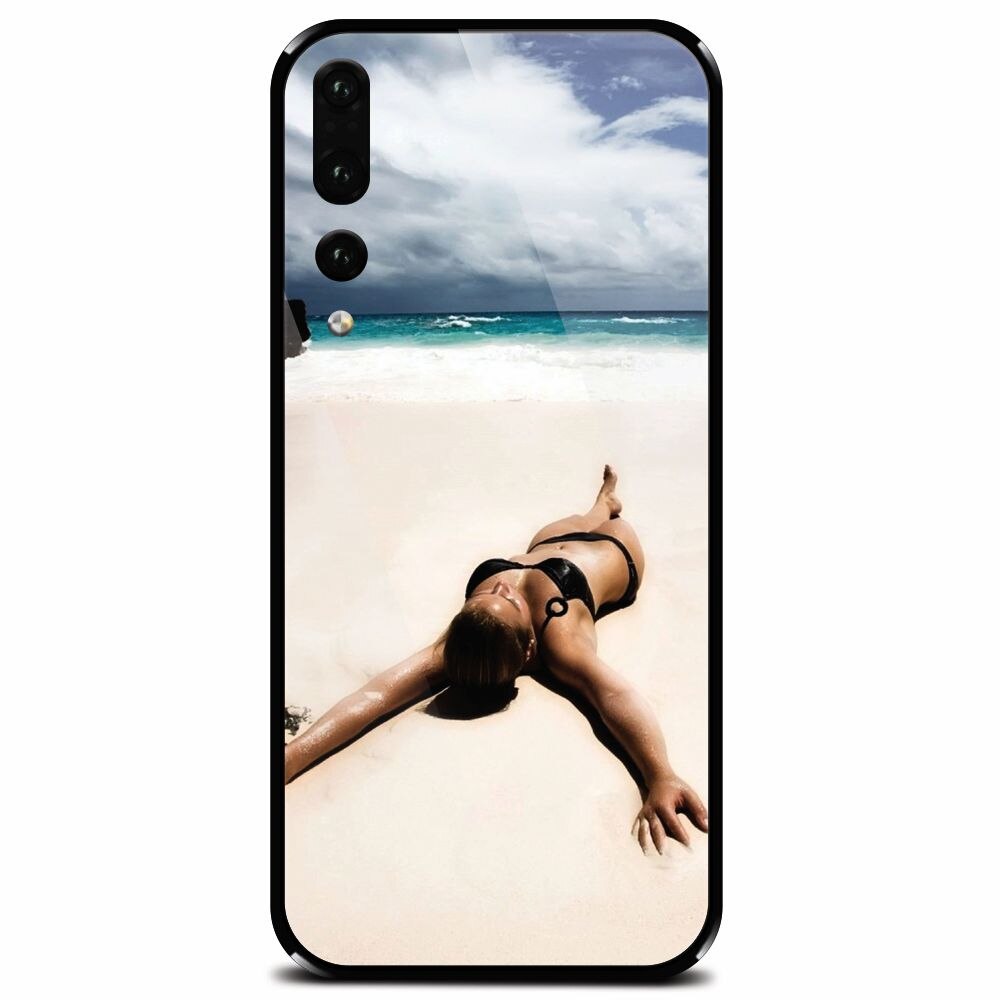 Husa din sticla securizata pentru Huawei P20 Pro, Beach Lounging