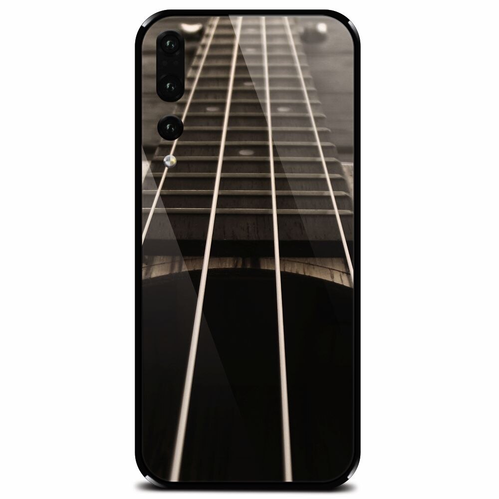 Husa din sticla securizata pentru Huawei P20 Pro, Bass Guitar