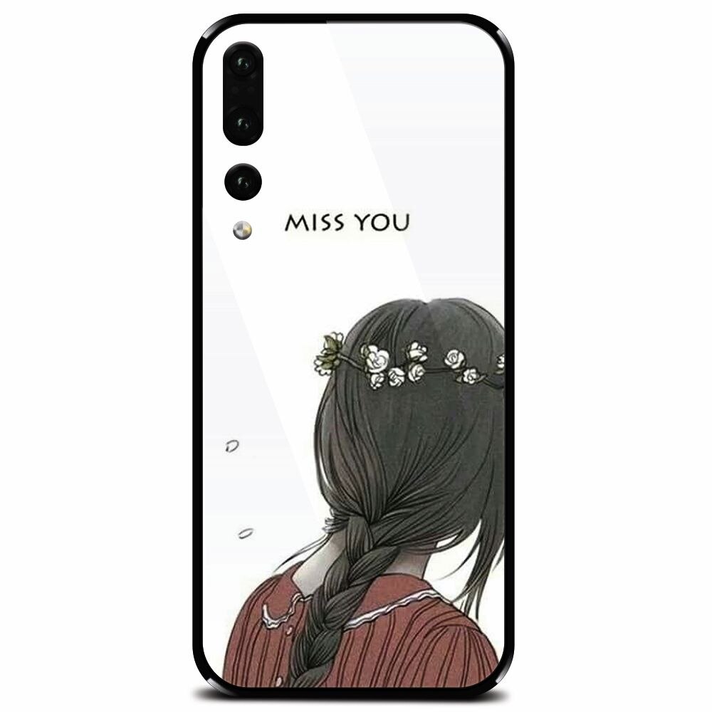 Husa din sticla securizata pentru Huawei P20 Pro, Miss You