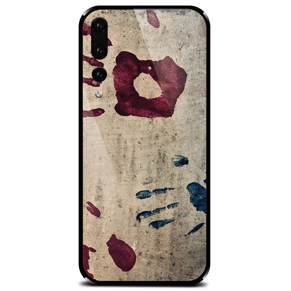 Husa din sticla securizata pentru Huawei P20 Pro, Handprints