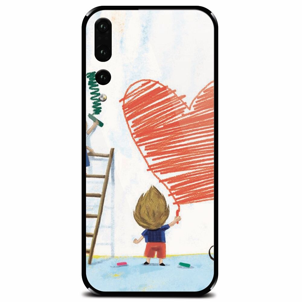 Husa din sticla securizata pentru Huawei P20 Pro, I Love You Creatures