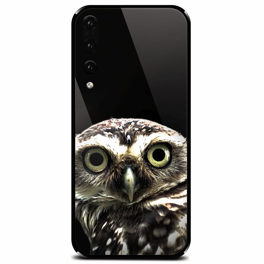 Husa din sticla securizata pentru Huawei P20 Pro, Owl In The Dark