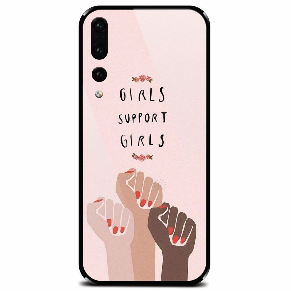 Husa din sticla securizata pentru Huawei P20 Pro, Girls Supportgirls