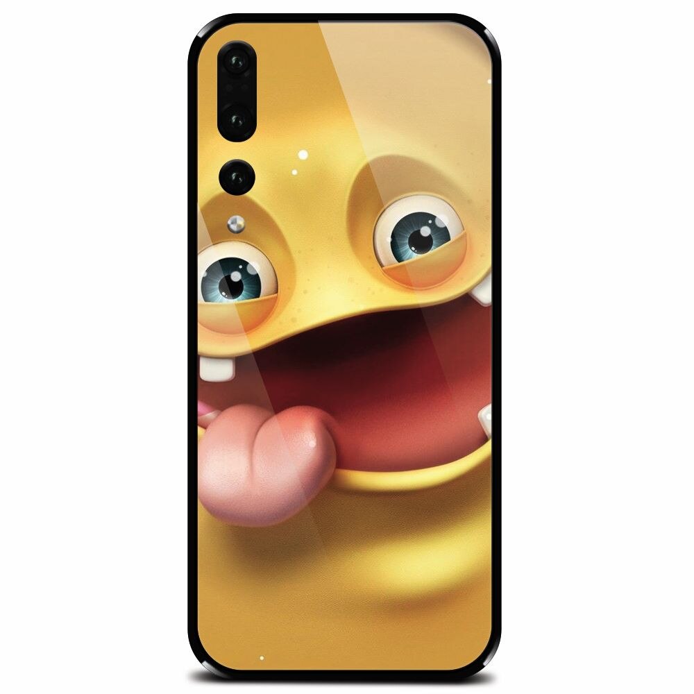 Husa din sticla securizata pentru Huawei P20 Pro, Cute Monster
