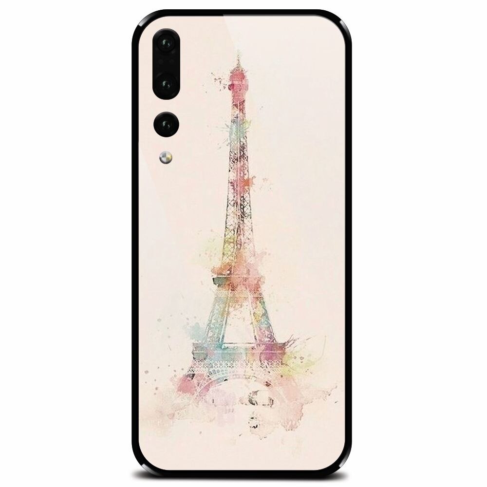 Husa din sticla securizata pentru Huawei P20 Pro, Eiffel Tower 001