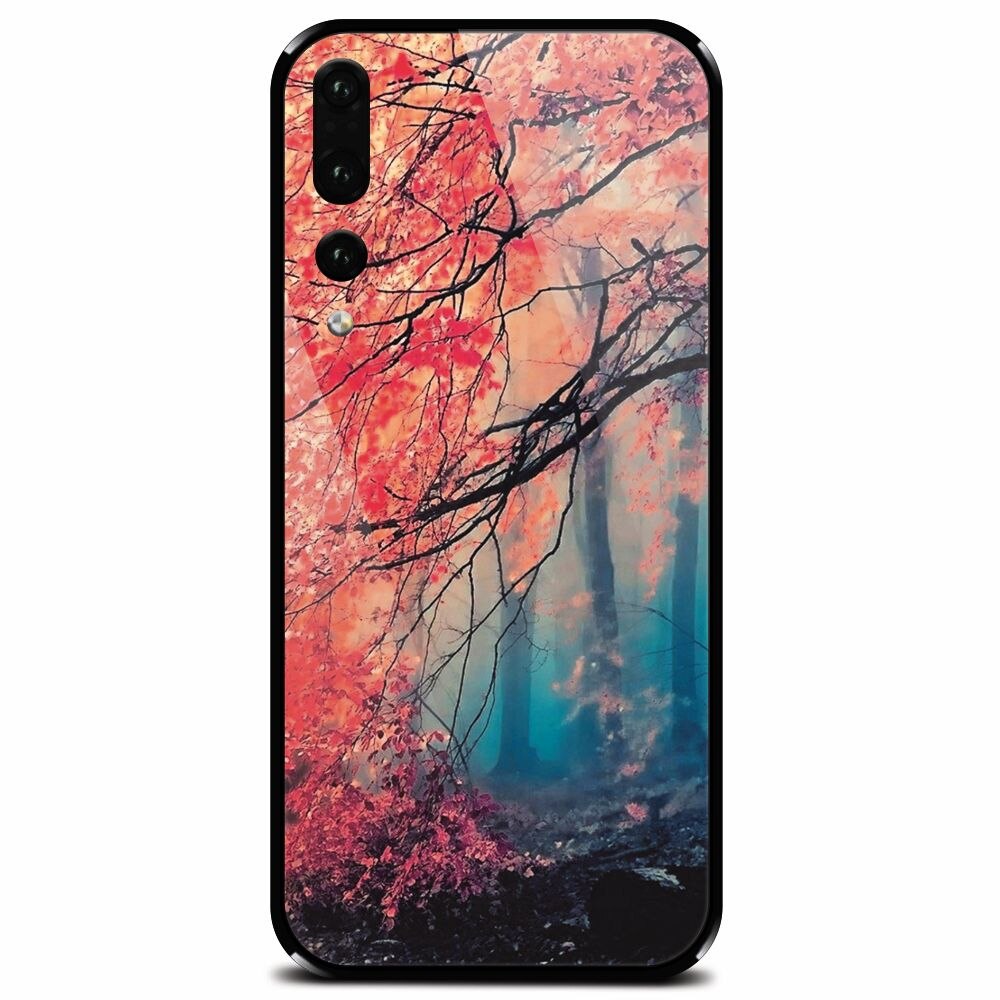 Husa din sticla securizata pentru Huawei P20 Pro, Morning Fog Inest Nature