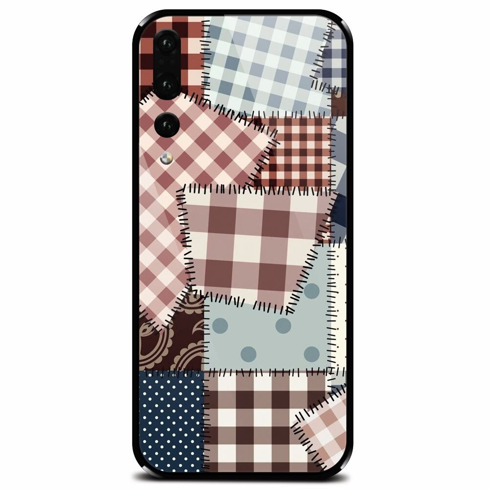 Husa din sticla securizata pentru Huawei P20 Pro, Patchwork Vector