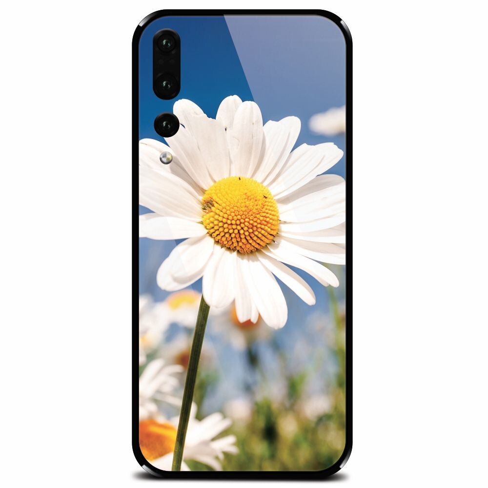 Husa din sticla securizata pentru Huawei P20 Pro, Daisies Field Flowers