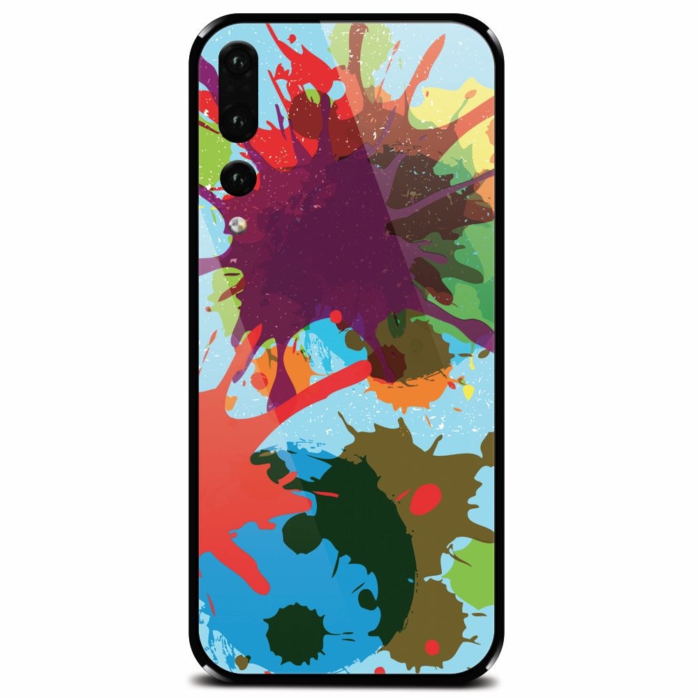 Husa din sticla securizata pentru Huawei P20 Pro, Holi Splash
