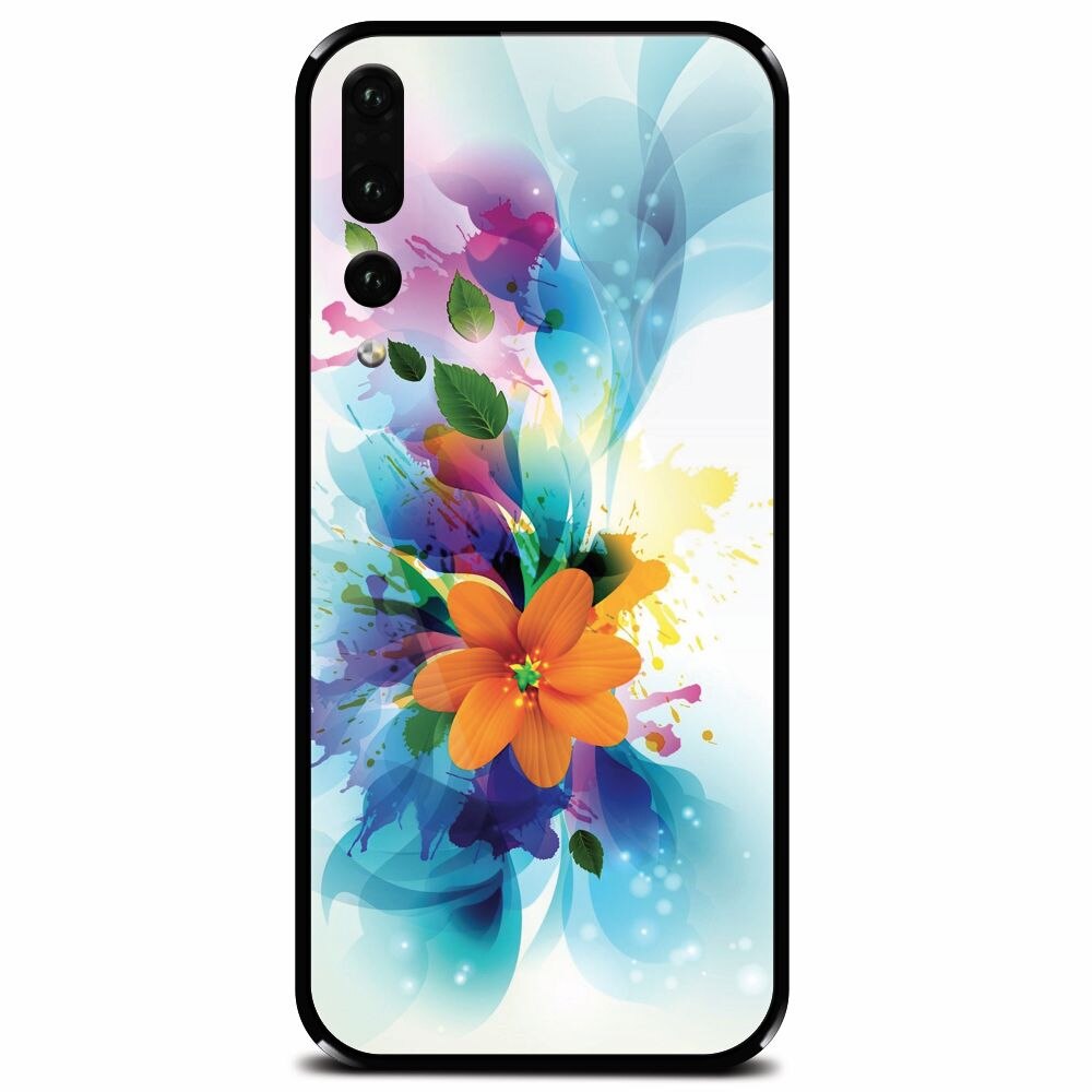 Husa din sticla securizata pentru Huawei P20 Pro, Flower 011