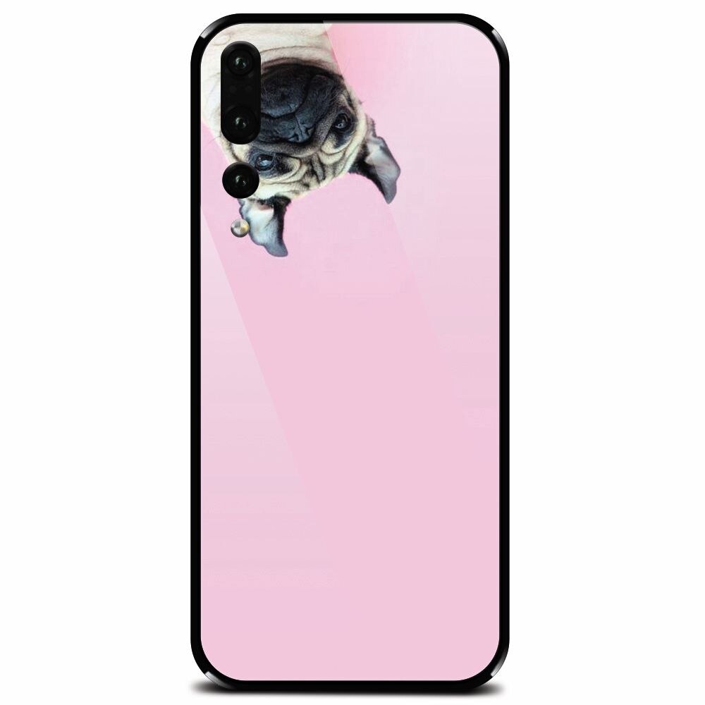 Husa din sticla securizata pentru Huawei P20 Pro, Dog And Pink