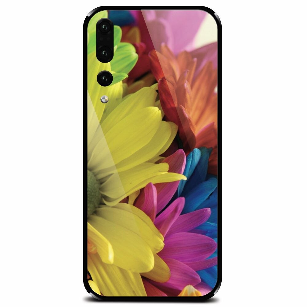 Husa din sticla securizata pentru Huawei P20 Pro, Flower