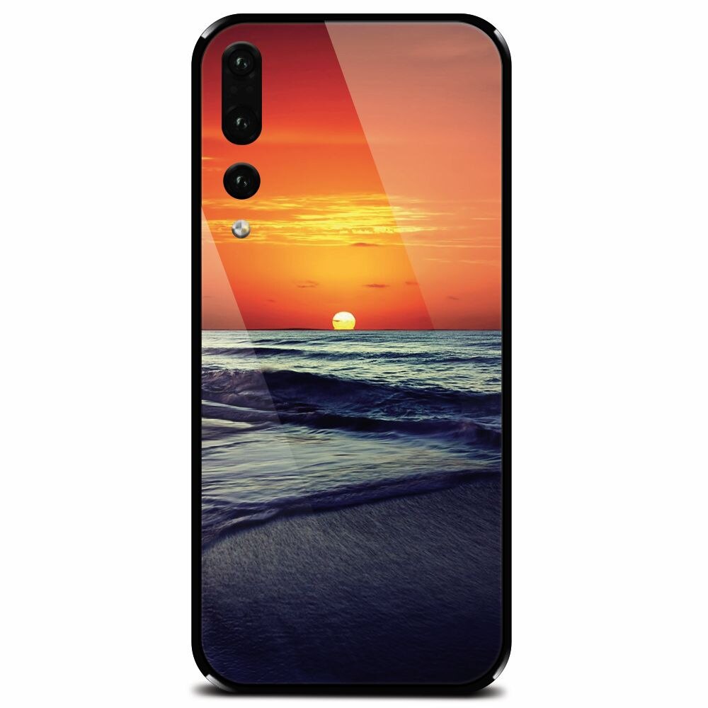 Husa din sticla securizata pentru Huawei P20 Pro, Ocean Sunset
