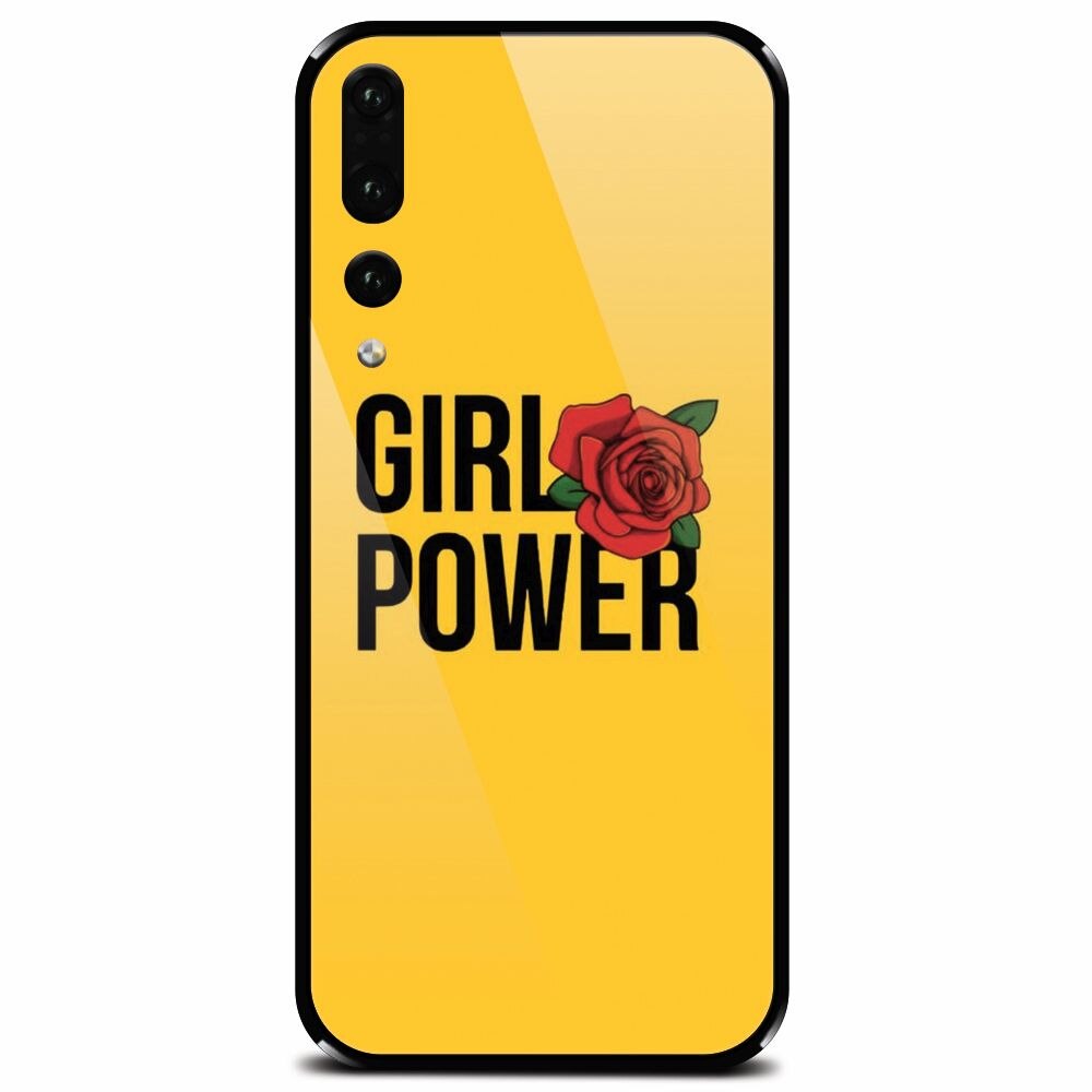 Husa din sticla securizata pentru Huawei P20 Pro, Girl Power