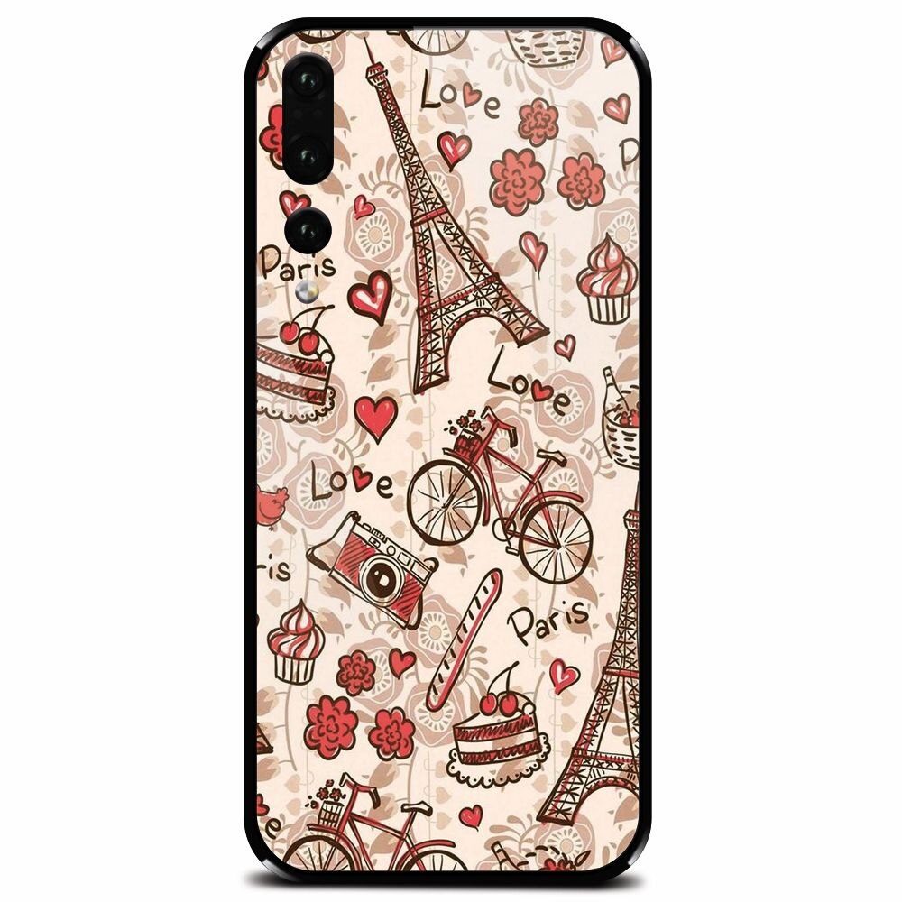 Husa din sticla securizata pentru Huawei P20 Pro, Paris Love