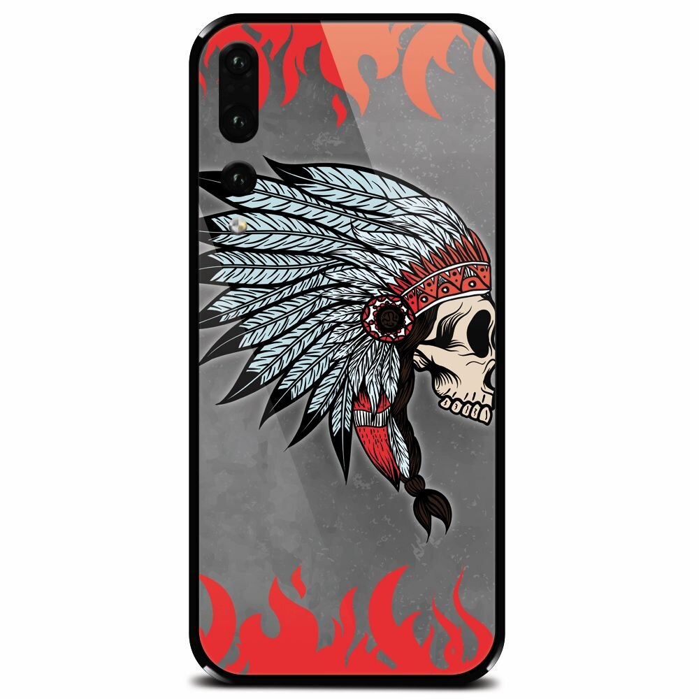 Husa din sticla securizata pentru Huawei P20 Pro, Indian Skull
