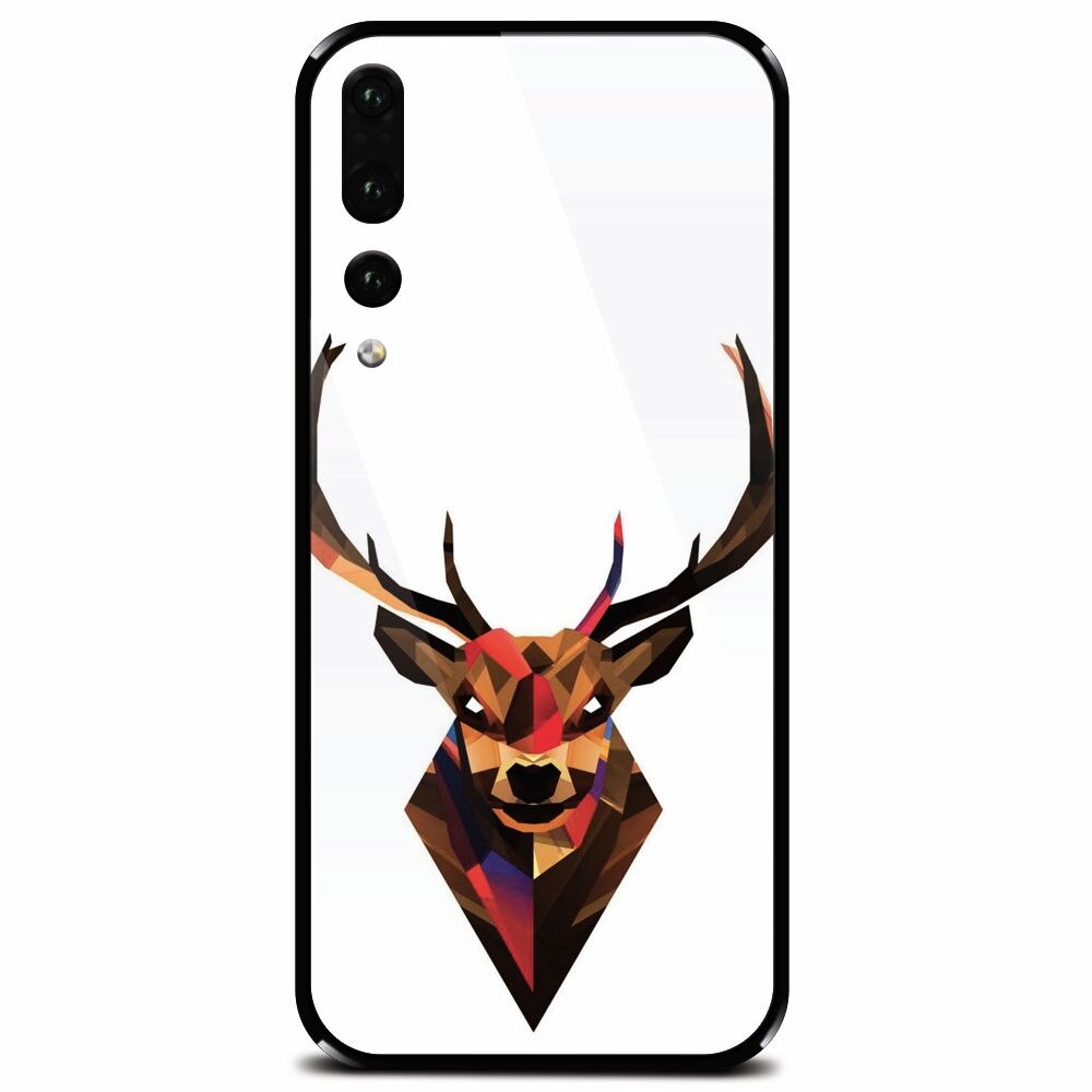 Husa din sticla securizata pentru Huawei P20 Pro, Geometric Tibetan Antelope