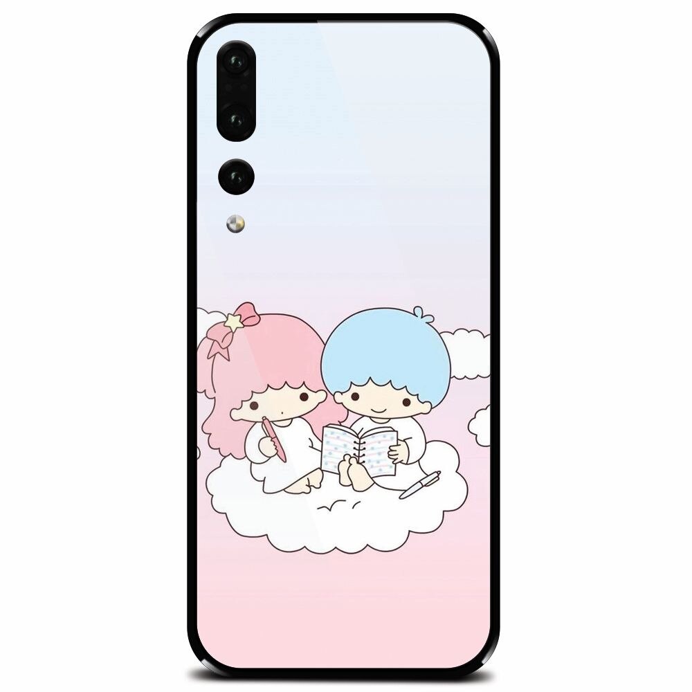Husa din sticla securizata pentru Huawei P20 Pro, Little Twins On Cloud