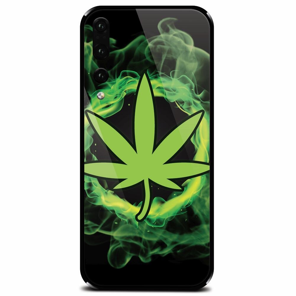 Husa din sticla securizata pentru Huawei P20 Pro, GreenFlames