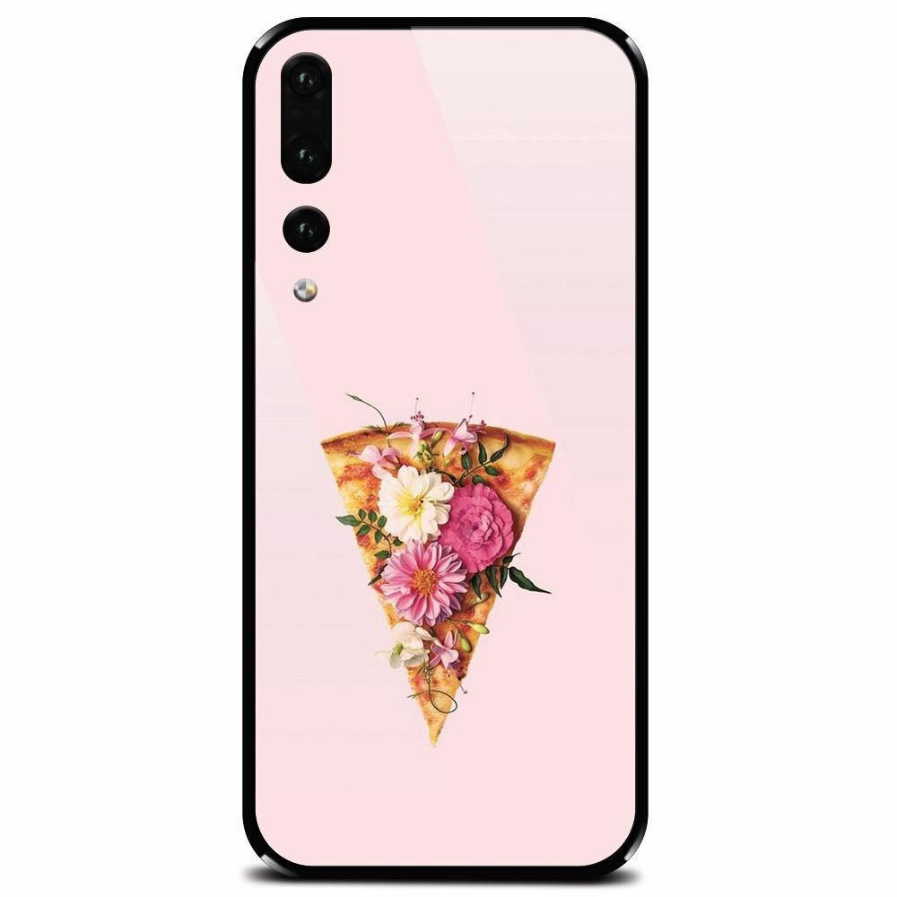 Husa din sticla securizata pentru Huawei P20 Pro, Flower Pizza