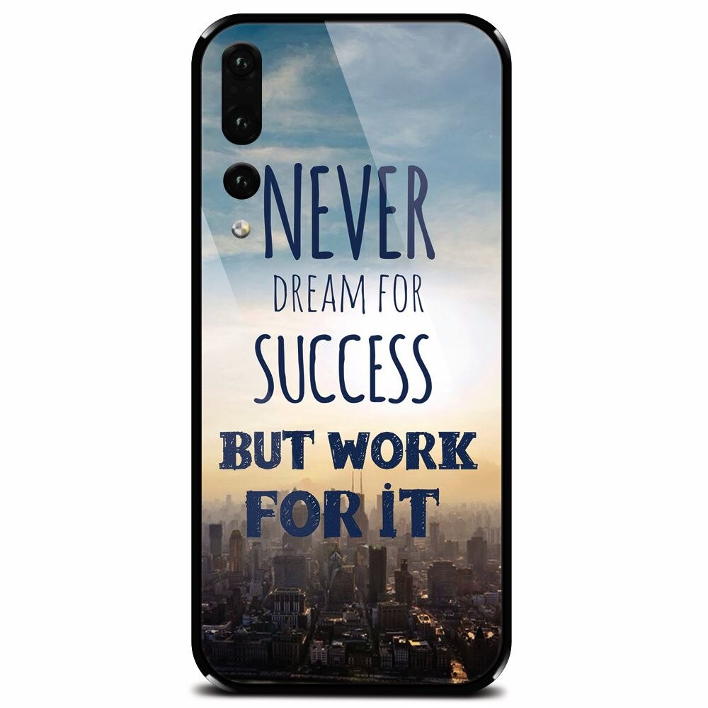 Husa din sticla securizata pentru Huawei P20 Pro, Never Dream