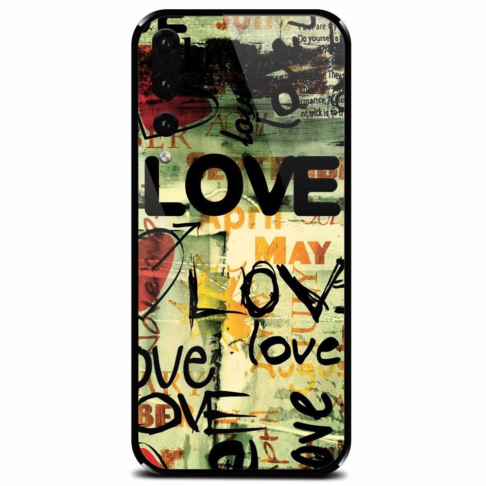 Husa din sticla securizata pentru Huawei P20 Pro, Love Artwork