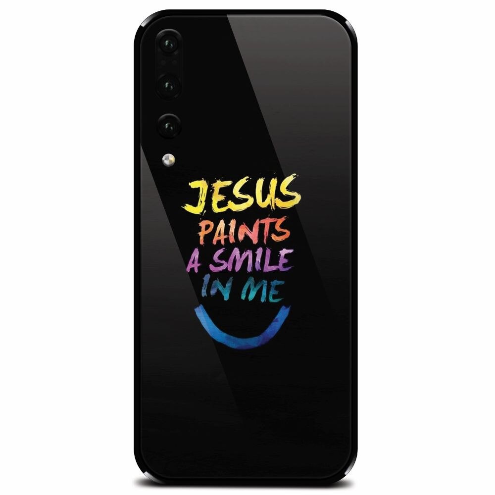 Husa din sticla securizata pentru Huawei P20 Pro, Jesus Paints A Smile In Me