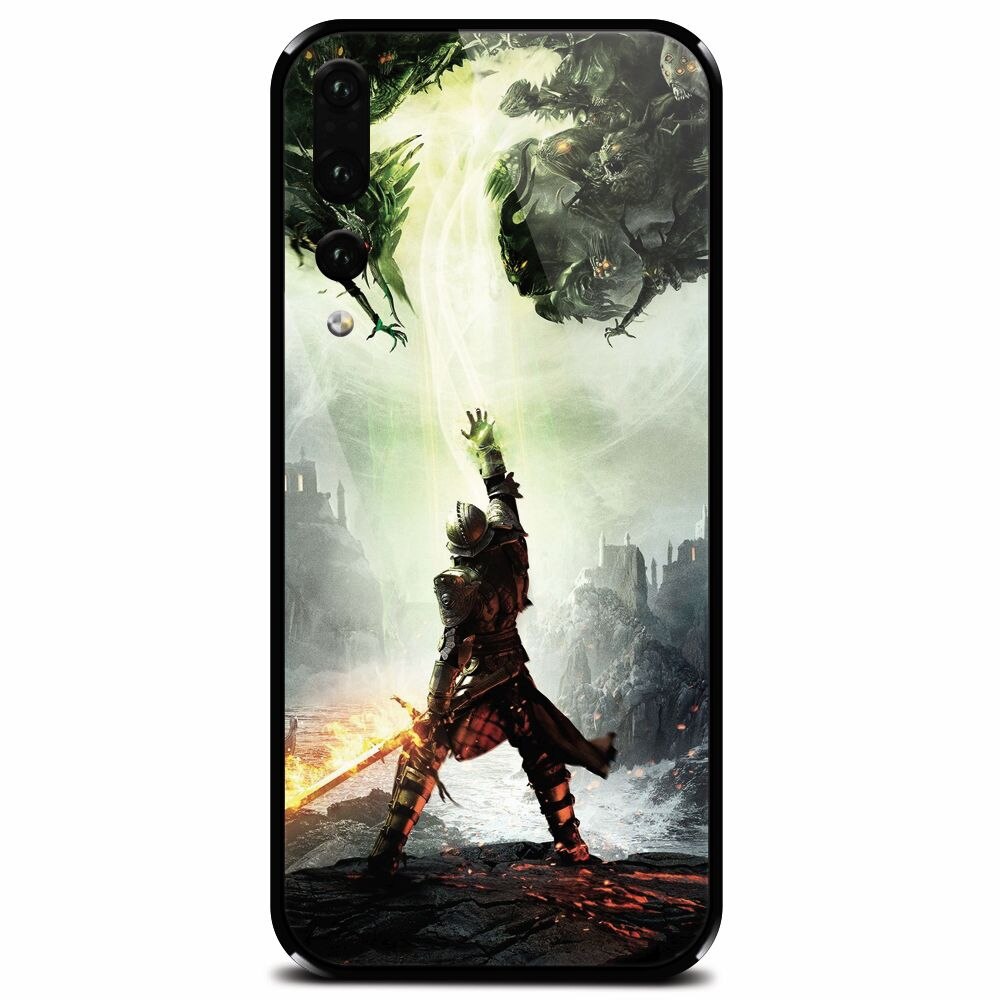 Husa din sticla securizata pentru Huawei P20 Pro, Green Dragon