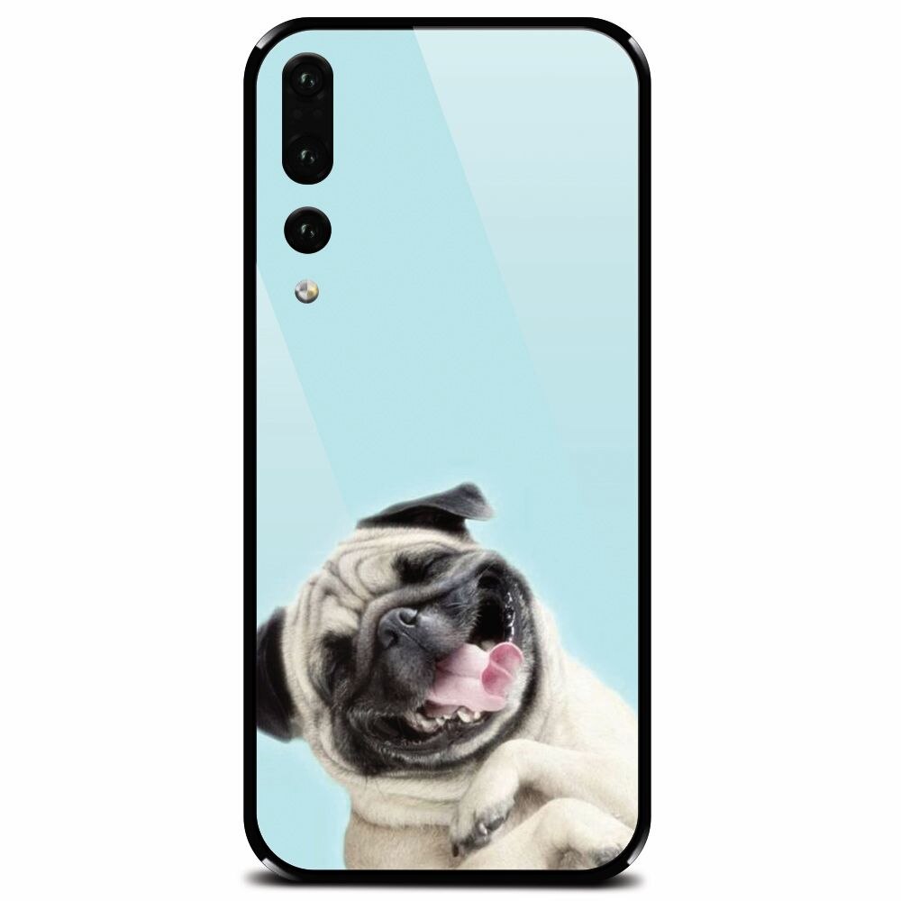 Husa din sticla securizata pentru Huawei P20 Pro, Happy Dog