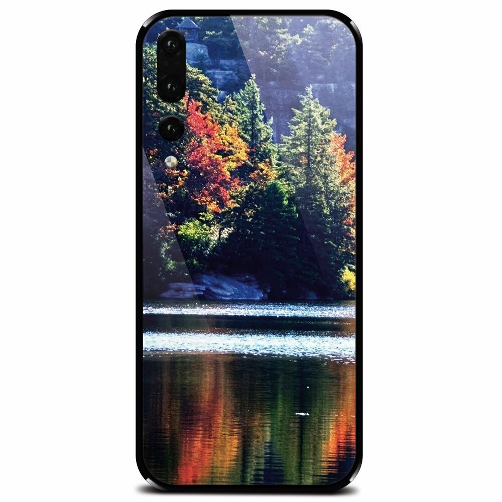 Husa din sticla securizata pentru Huawei P20 Pro, Lake Minnewaska Autumn