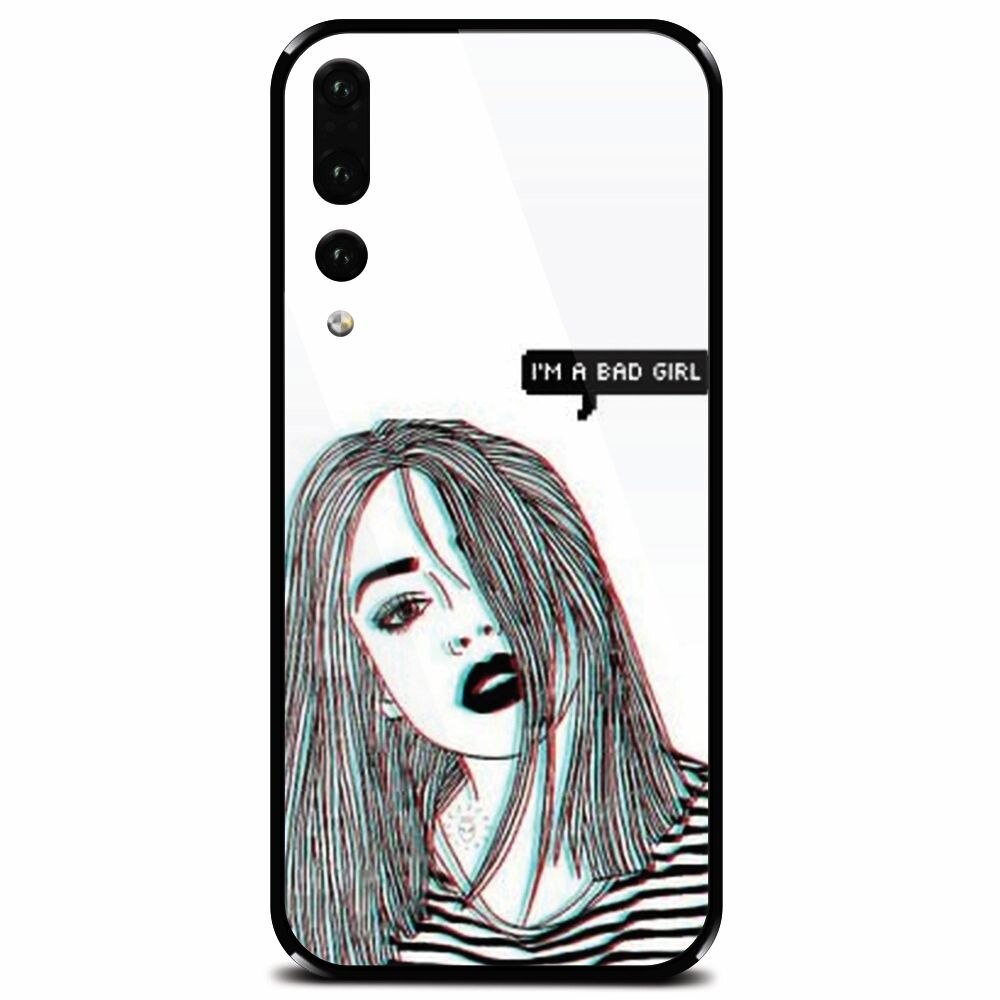 Husa din sticla securizata pentru Huawei P20 Pro, Im A Bad Girl