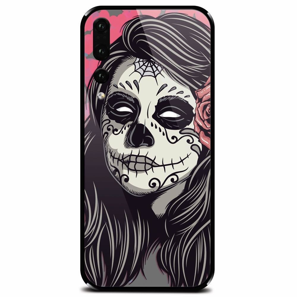 Husa din sticla securizata pentru Huawei P20 Pro, Mexican Girl Skull