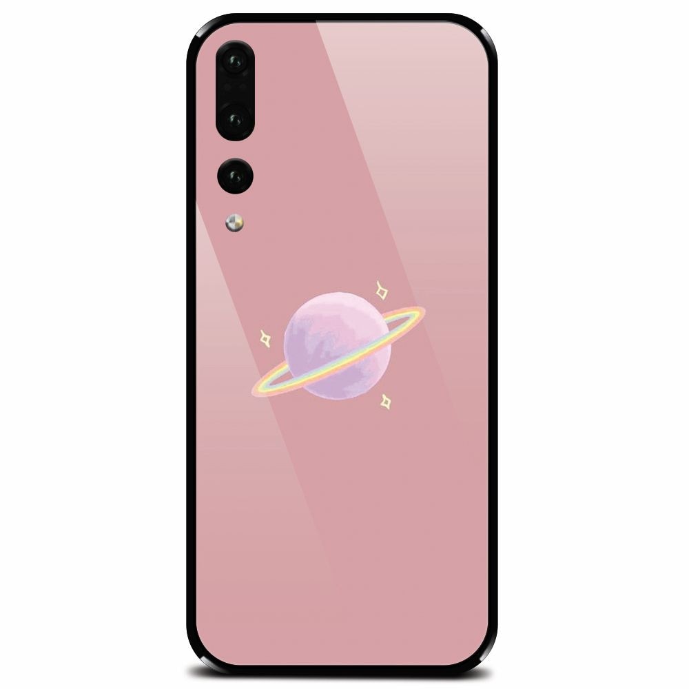 Husa din sticla securizata pentru Huawei P20 Pro, Saturn On Pink