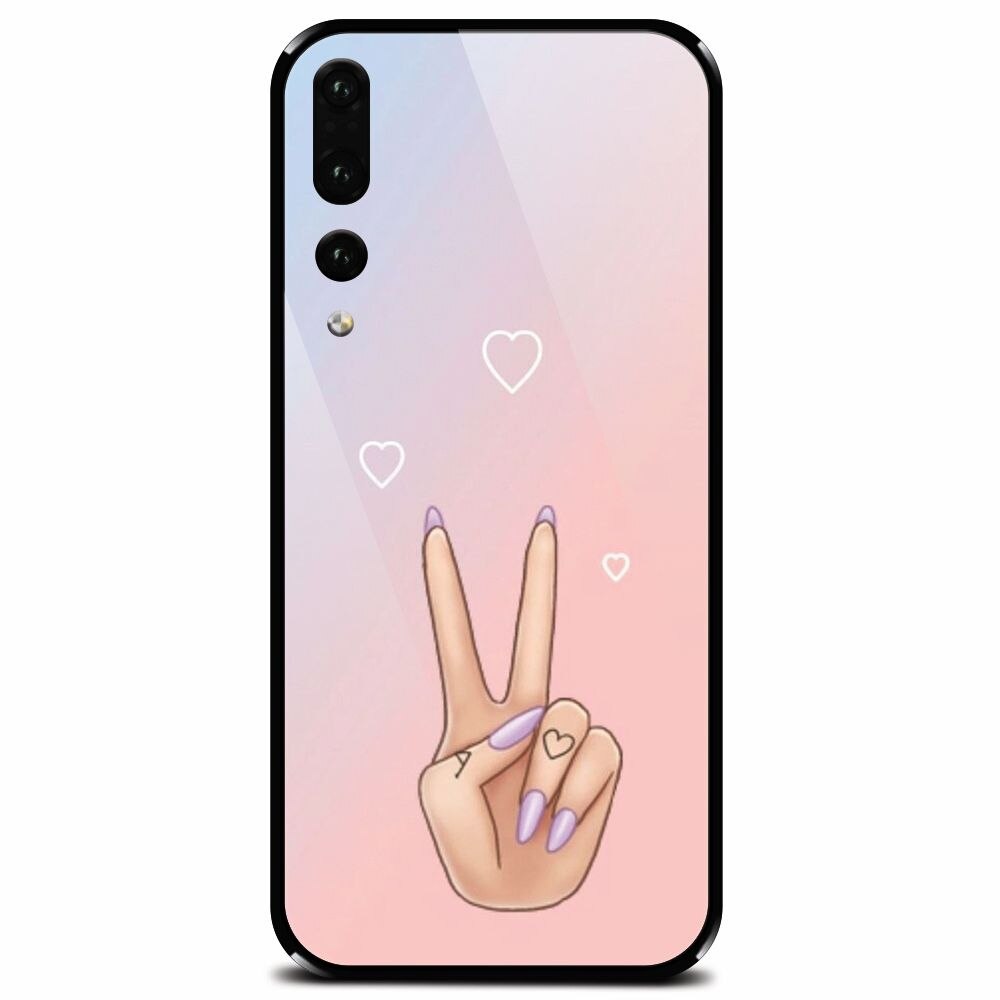 Husa din sticla securizata pentru Huawei P20 Pro, Victory Love