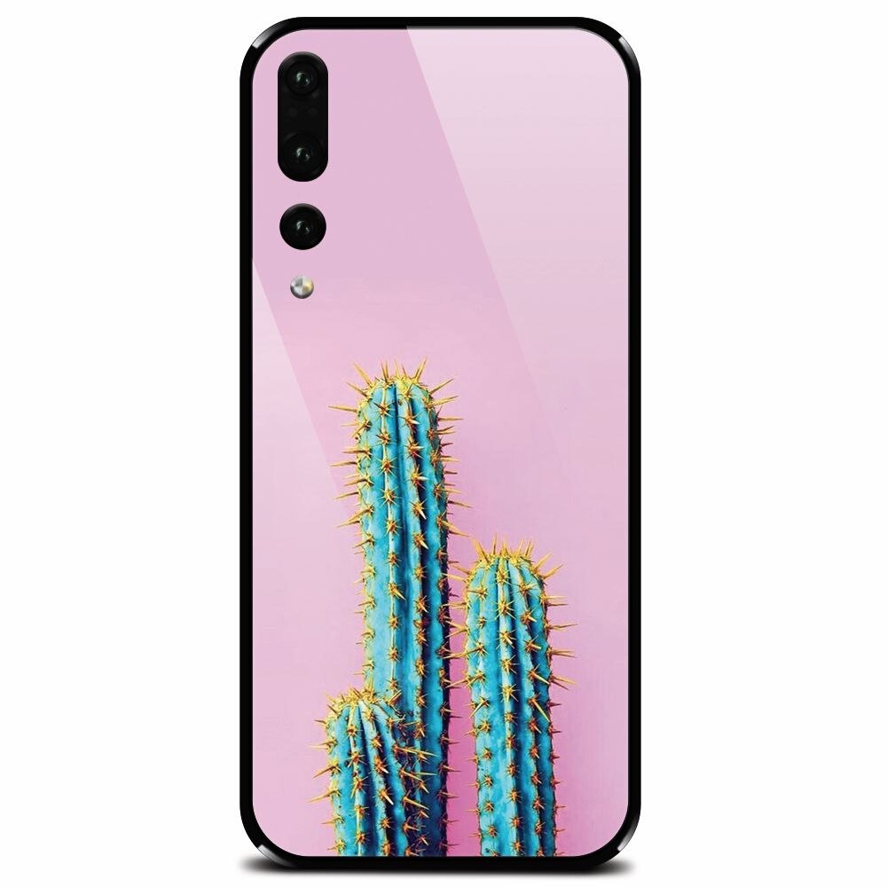 Husa din sticla securizata pentru Huawei P20 Pro, Cactus 102