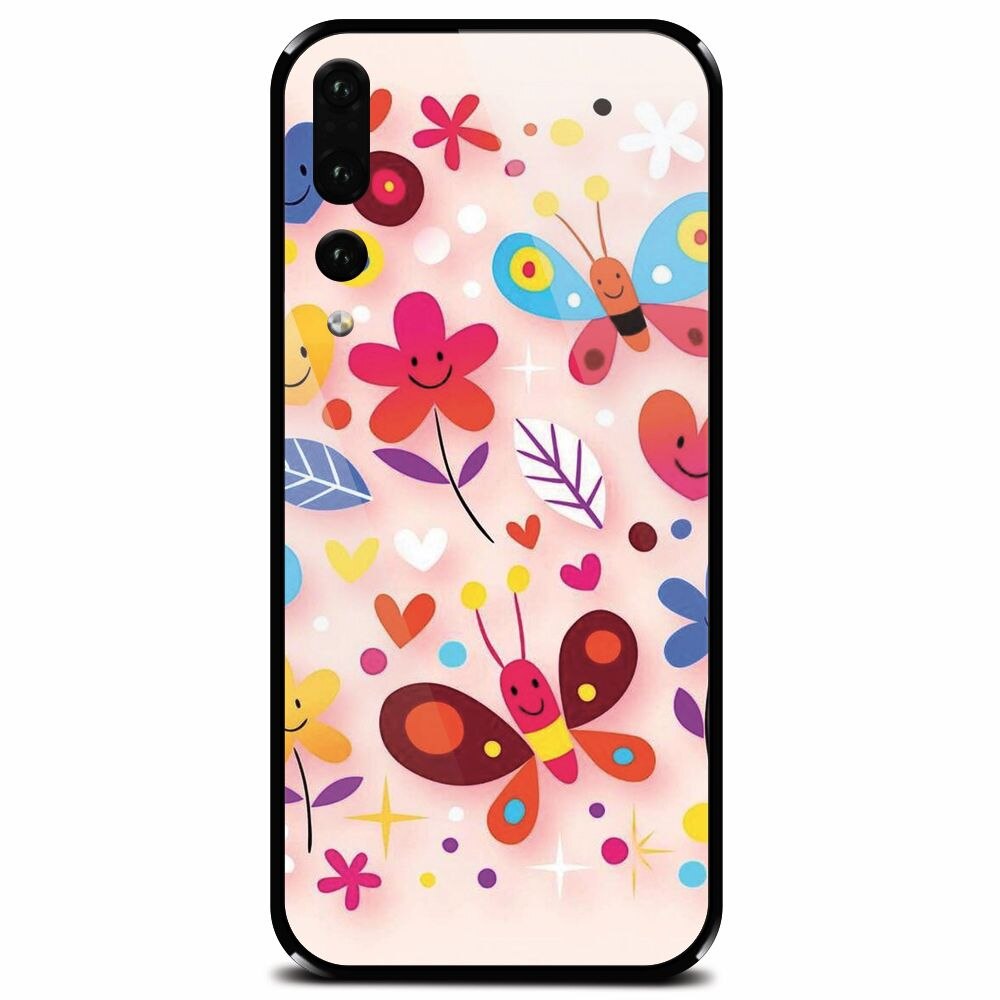 Husa din sticla securizata pentru Huawei P20 Pro, Butterfly 102