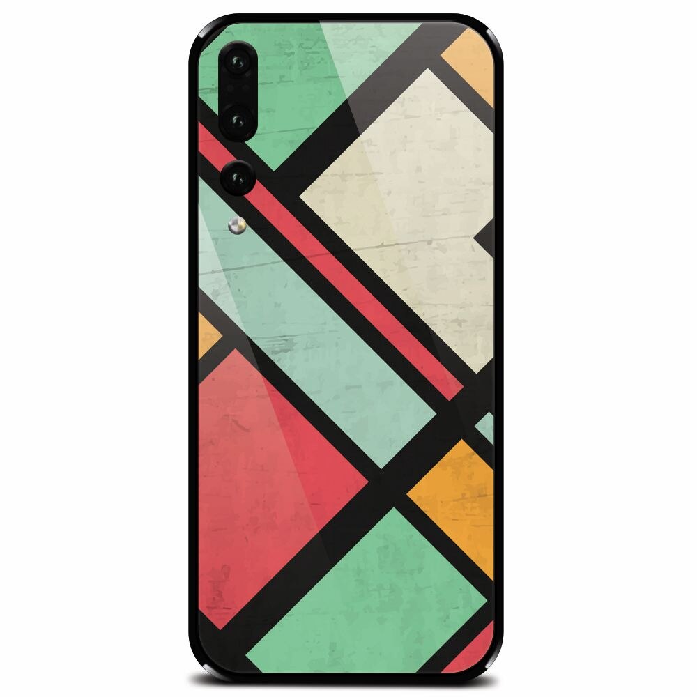 Husa din sticla securizata pentru Huawei P20 Pro, Retro Grunge