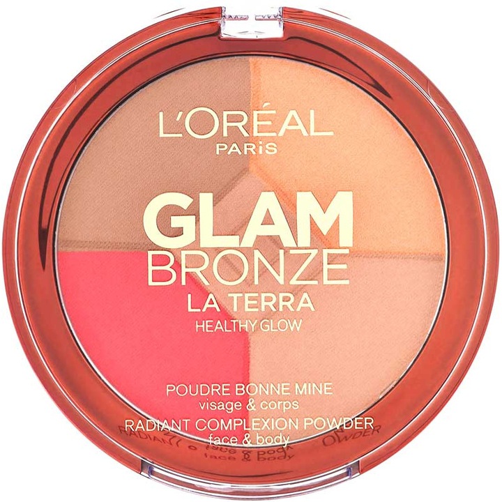 Paleta L'Oreal Glam Bronze La Terra Healthy Glow, 02 Medium Speranza, 6g