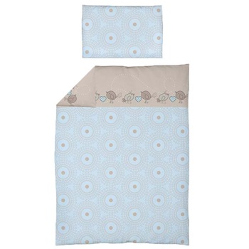 Set lenjerie de pat 3 piese pentru bebelusi Ceba Baby Birdies 800-046-230, Multicolor Set lenjerie de pat 3 piese pentru bebelusi Ceba Baby Birdies 800-046-230, Multicolor