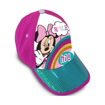 Sapca pentru fetite Disney, Minnie Mouse cu paiete, Fucsia, 54 cm Sapca pentru fetite Disney, Minnie Mouse cu paiete, Fucsia, 54 cm