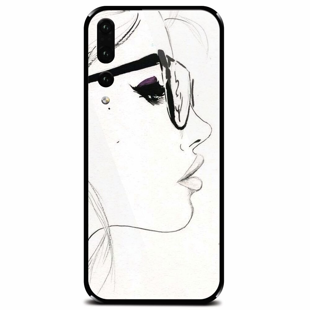 Husa din sticla securizata pentru Huawei P20 Pro, Girl Face