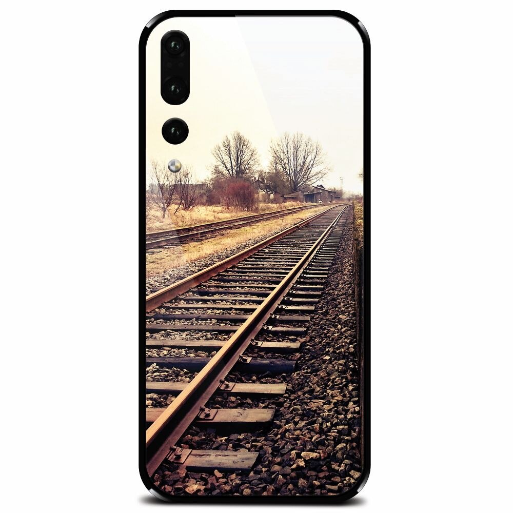 Husa din sticla securizata pentru Huawei P20 Pro, Railroad