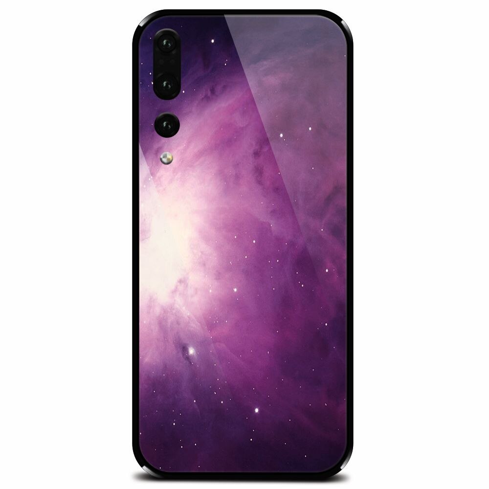 Husa din sticla securizata pentru Huawei P20 Pro, Purple Supernova Nebula Explosion