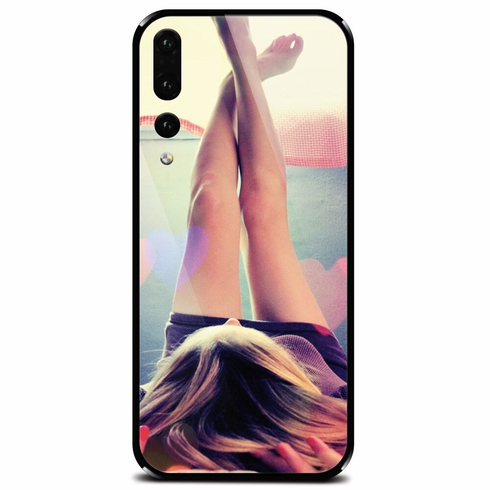 Husa din sticla securizata pentru Huawei P20 Pro, Relax Girl