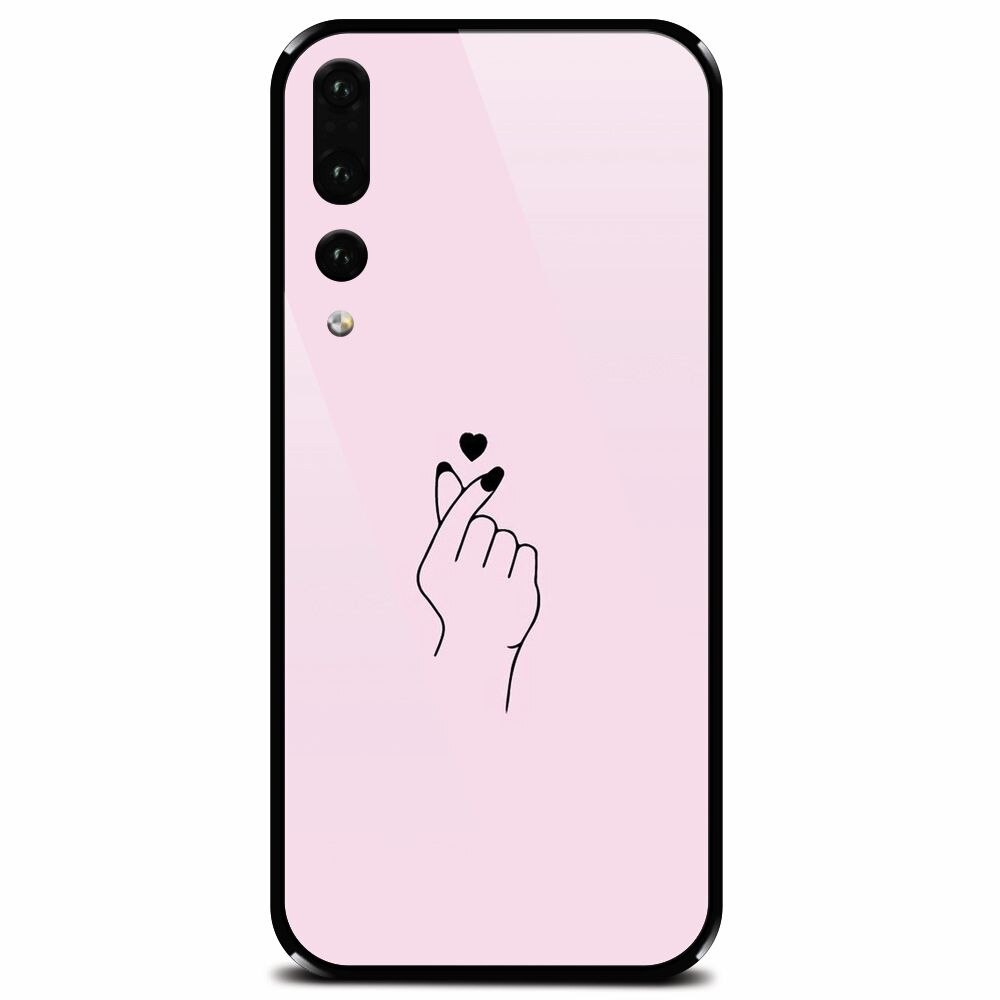 Husa din sticla securizata pentru Huawei P20 Pro, Simple Love