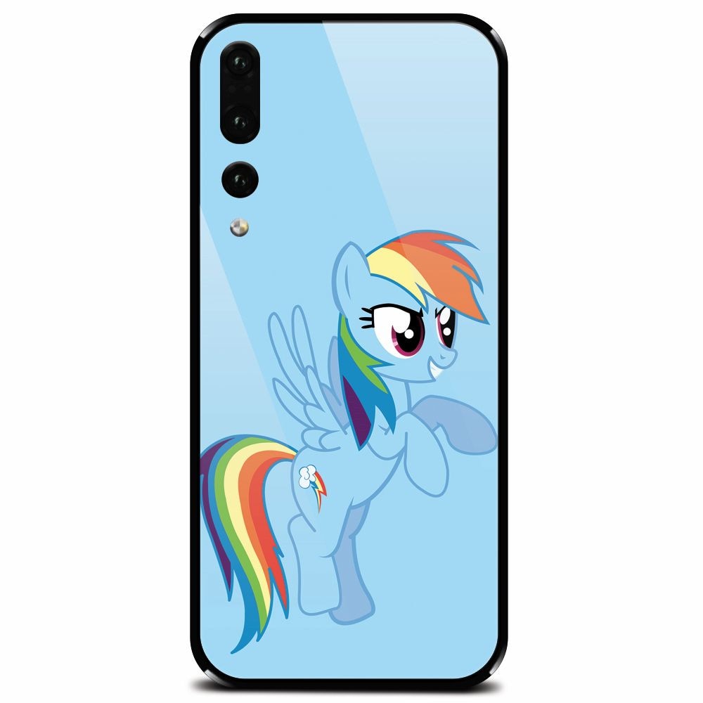 Husa din sticla securizata pentru Huawei P20 Pro, Rainbow Dash