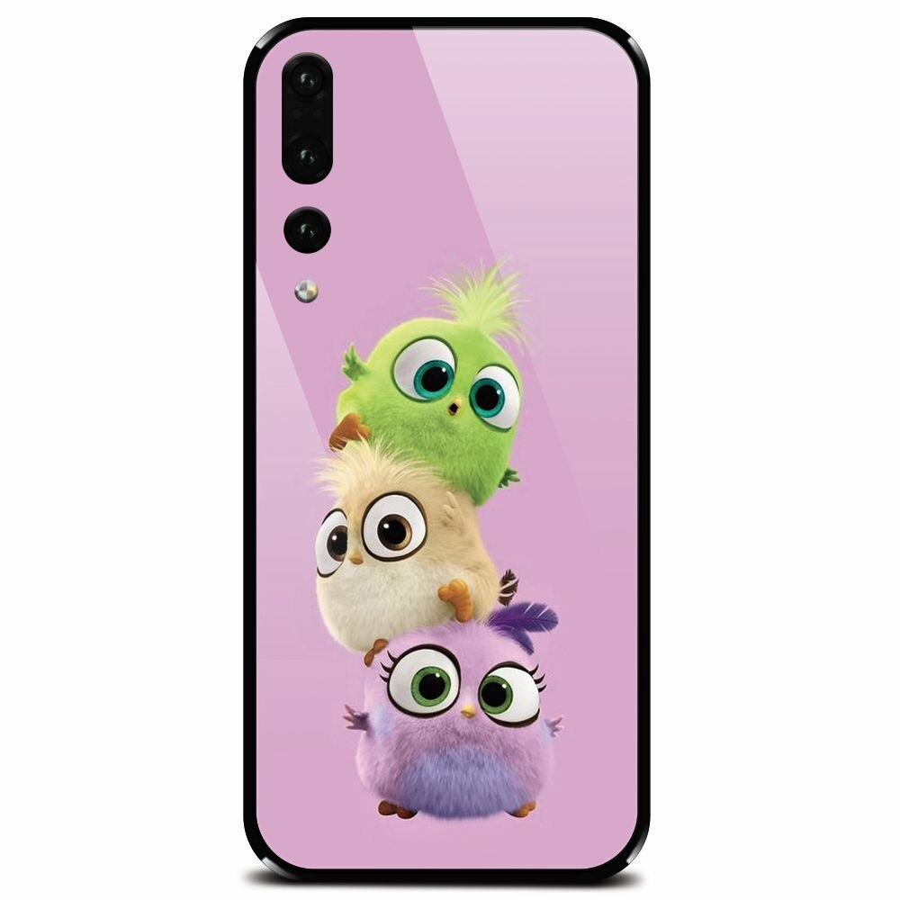 Husa din sticla securizata pentru Huawei P20 Pro, Baby Birds