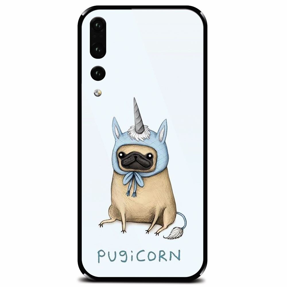 Husa din sticla securizata pentru Huawei P20 Pro, Pugicorn